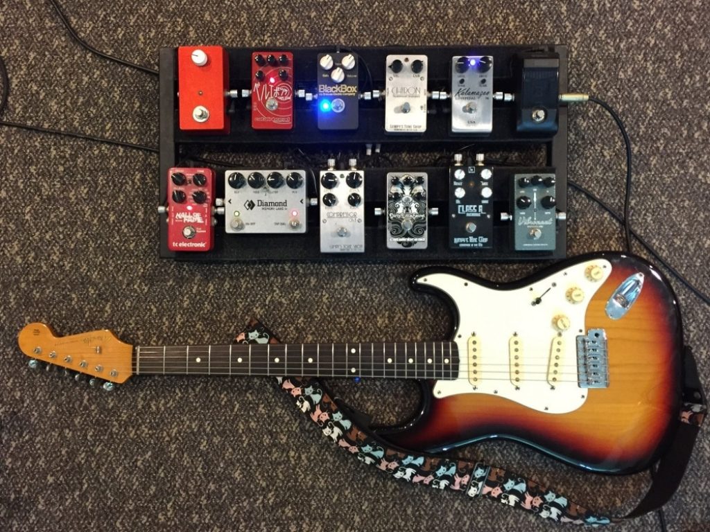 Guitarists' pedal board