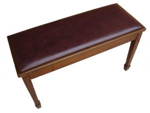 Topeakmart Duet Piano Bench Piano with Padded Cushion and Music Storage Keyboard Seat Chair Brown 