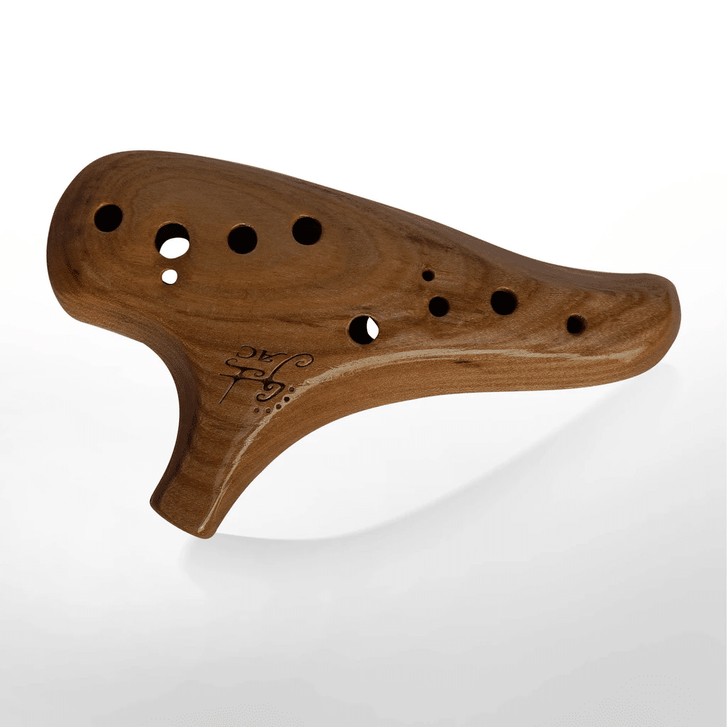 Ocarina Handmade With Nogal and Yellow Wood Tuned Do Major From Peru 