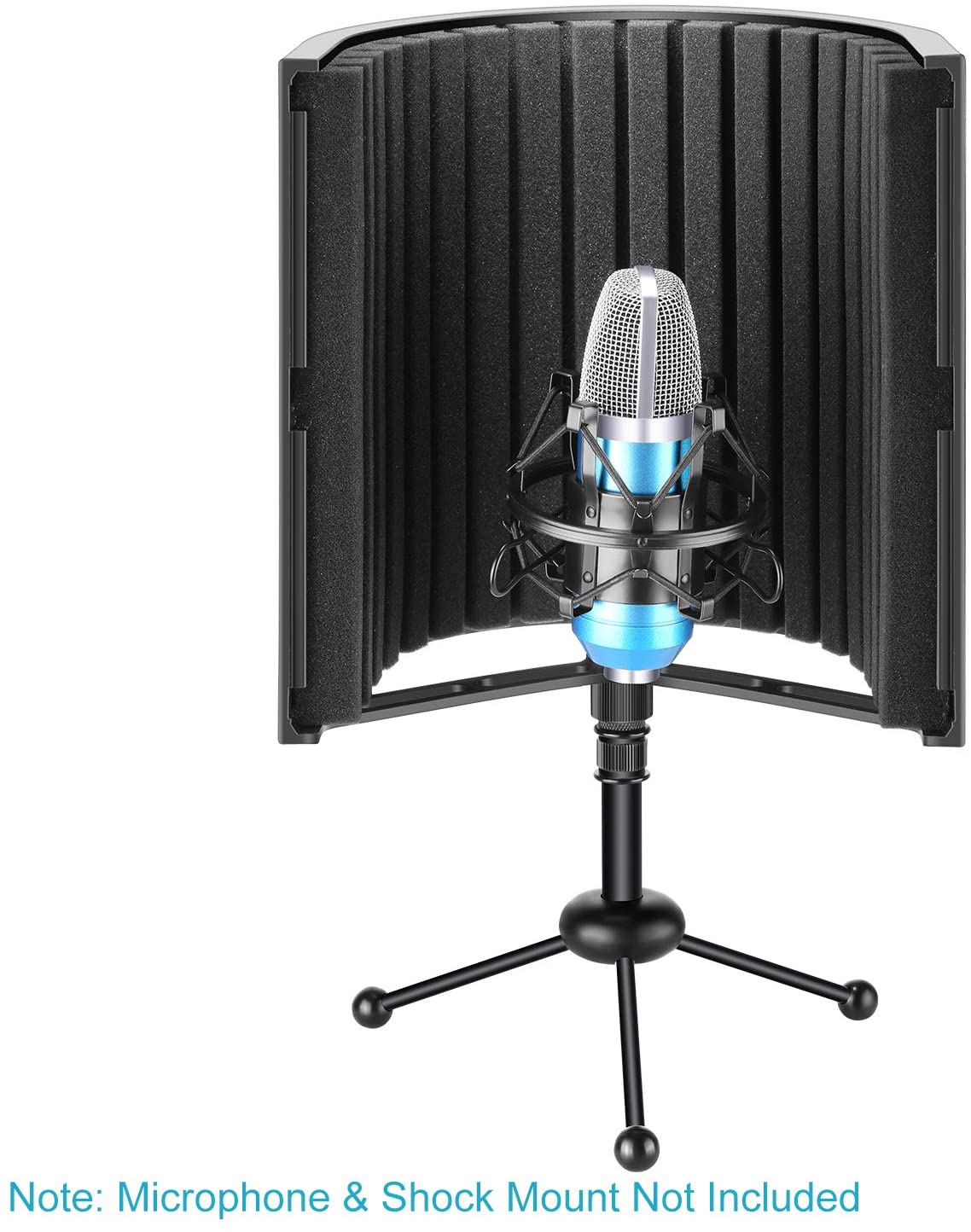 Podcasts Microphone Isolation Shield Foldable Sound Shield with 3/8 to 5/8 Threaded Adapter Ohuhu Recording Microphone Isolation Shield Suitable for Blue Yeti Studio 