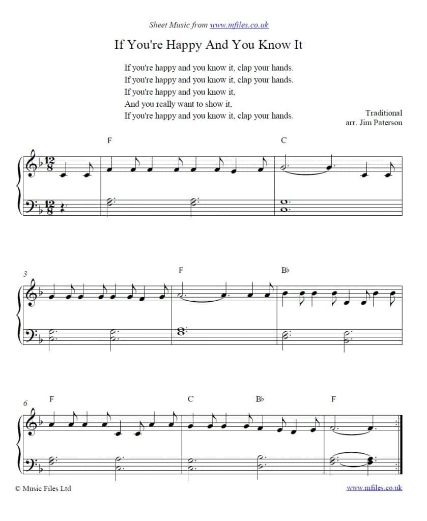 Easy Piano Sheet Music For Kids